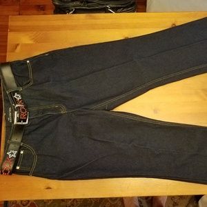 NO BOUNDARIES DARK DENIM SLIM BOOT JEANS Size 13